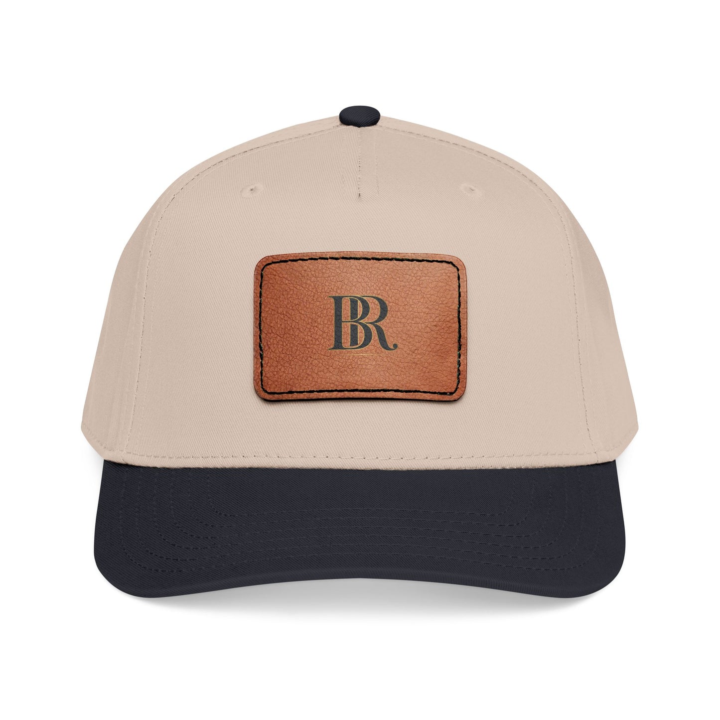 Mid Profile Baseball Cap with Leather Patch (Rectangle)