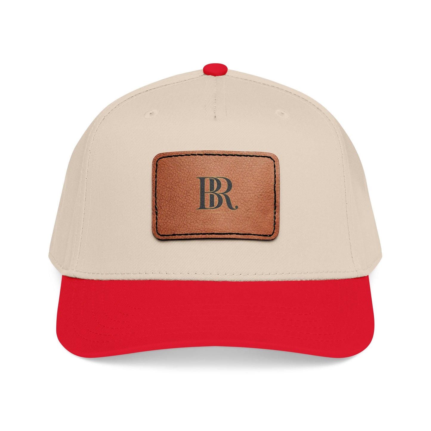Mid Profile Baseball Cap with Leather Patch (Rectangle)