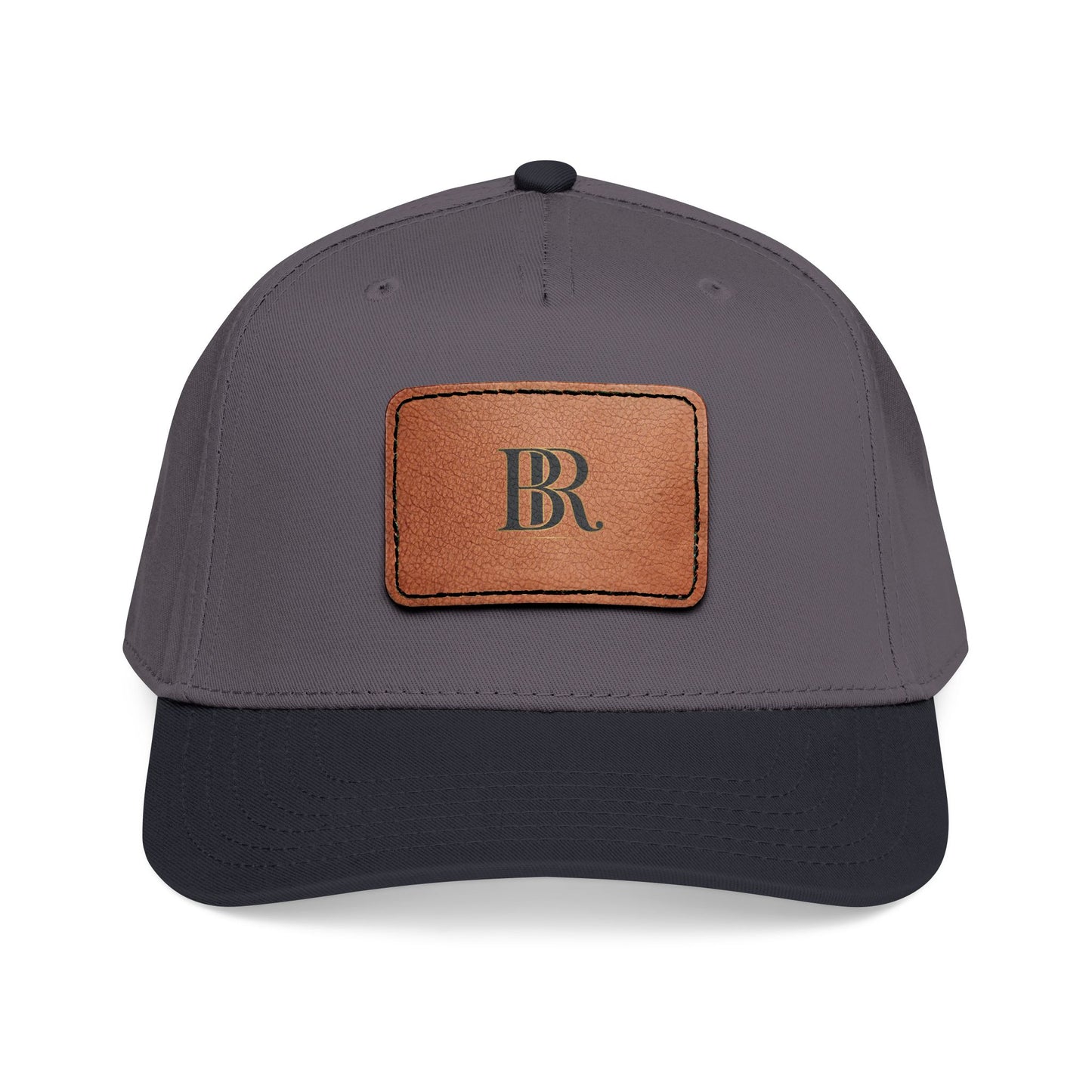 Mid Profile Baseball Cap with Leather Patch (Rectangle)
