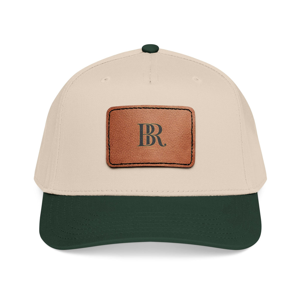 BARACHI- Mid Profile Baseball Cap with Leather Patch (Rectangle)