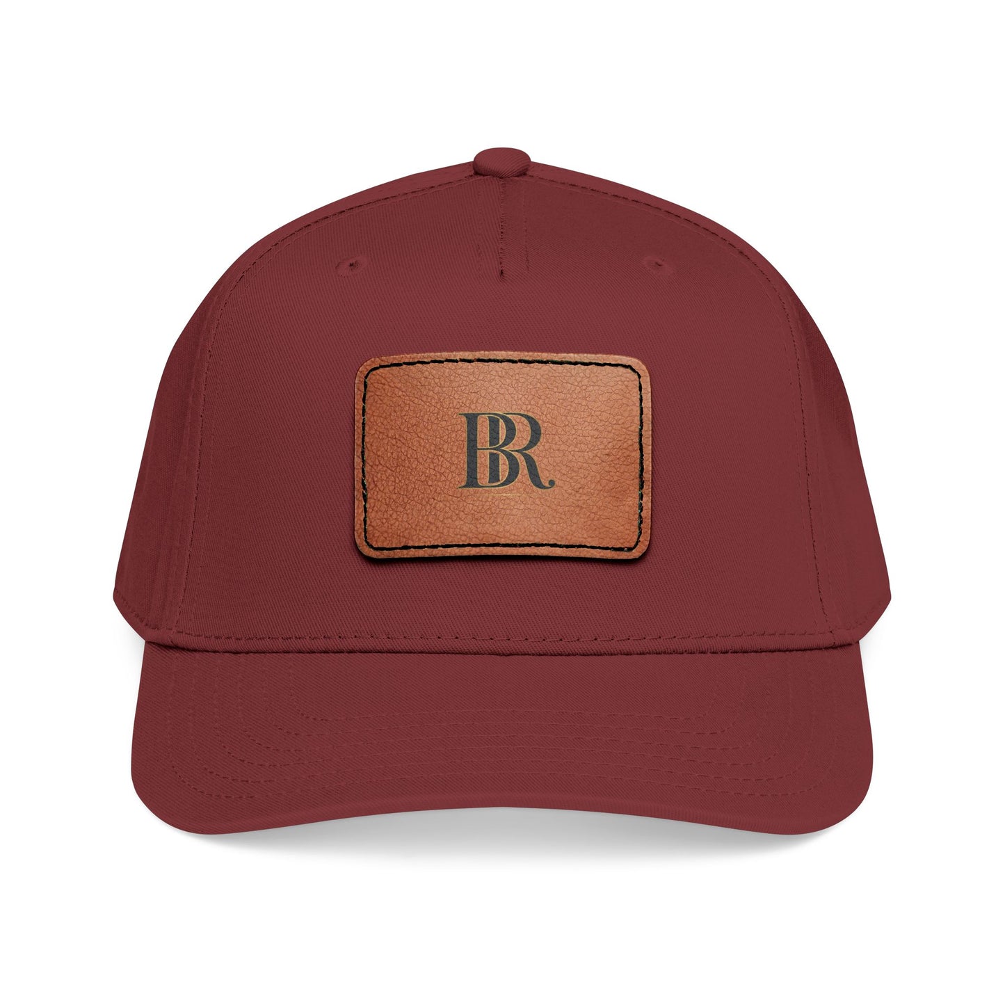 Mid Profile Baseball Cap with Leather Patch (Rectangle)