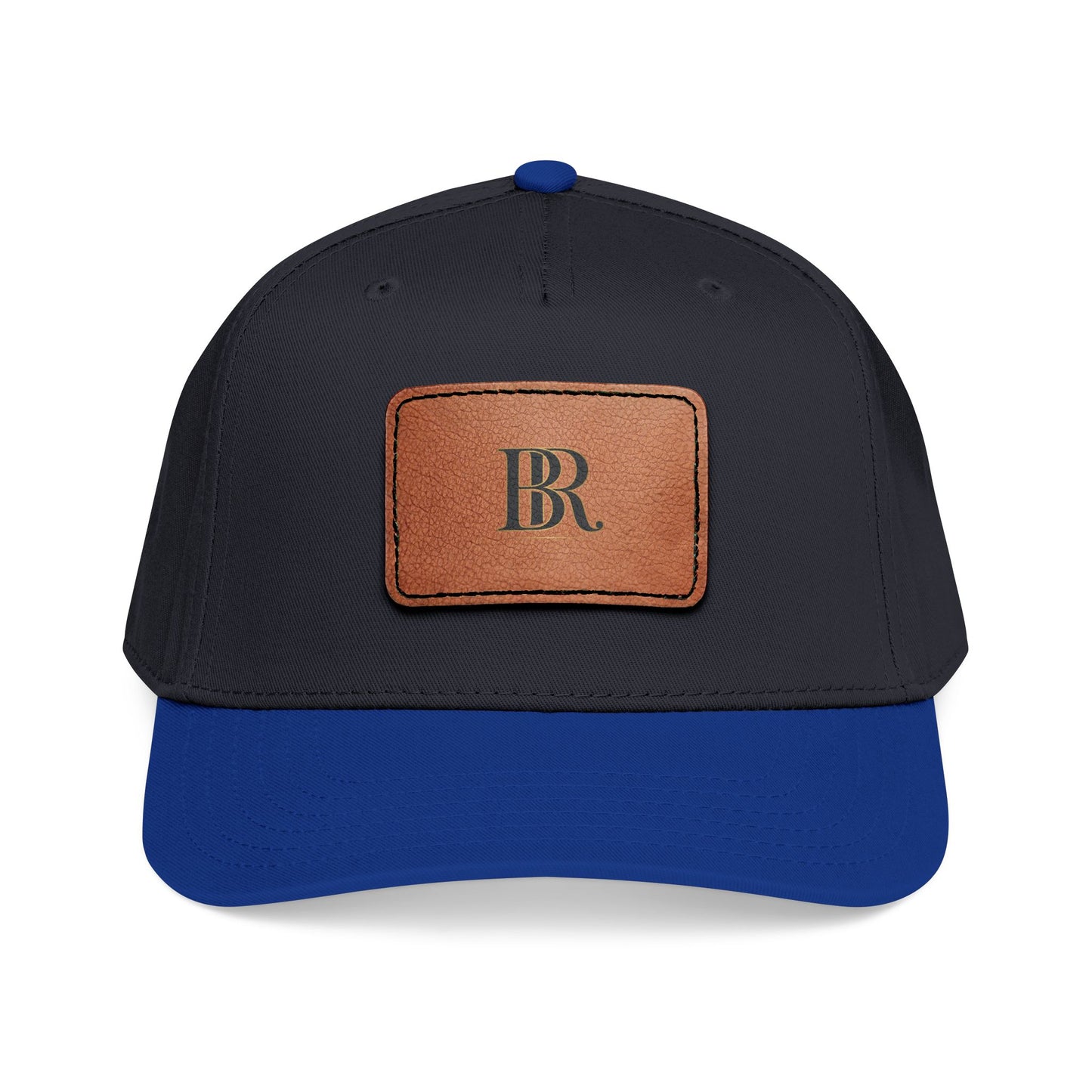 Mid Profile Baseball Cap with Leather Patch (Rectangle)